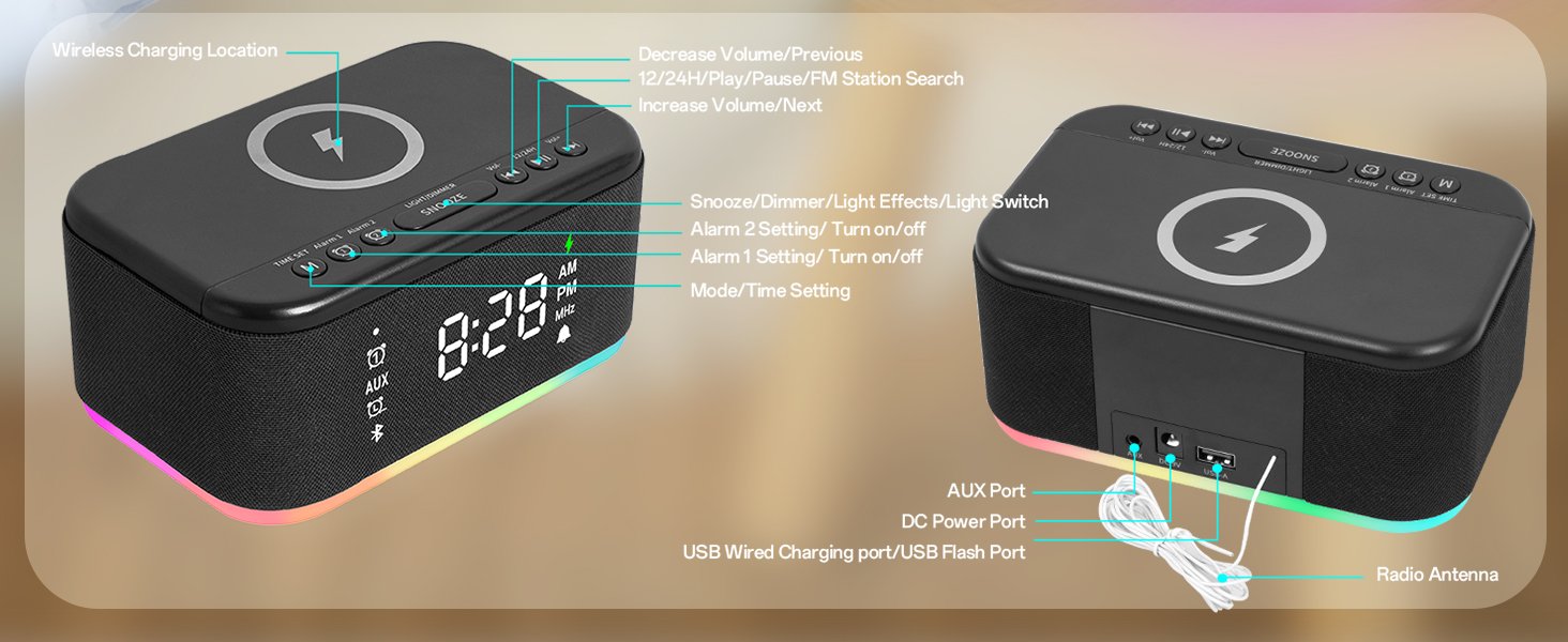 A21B FM Alarm Clock Speaker Detail 14